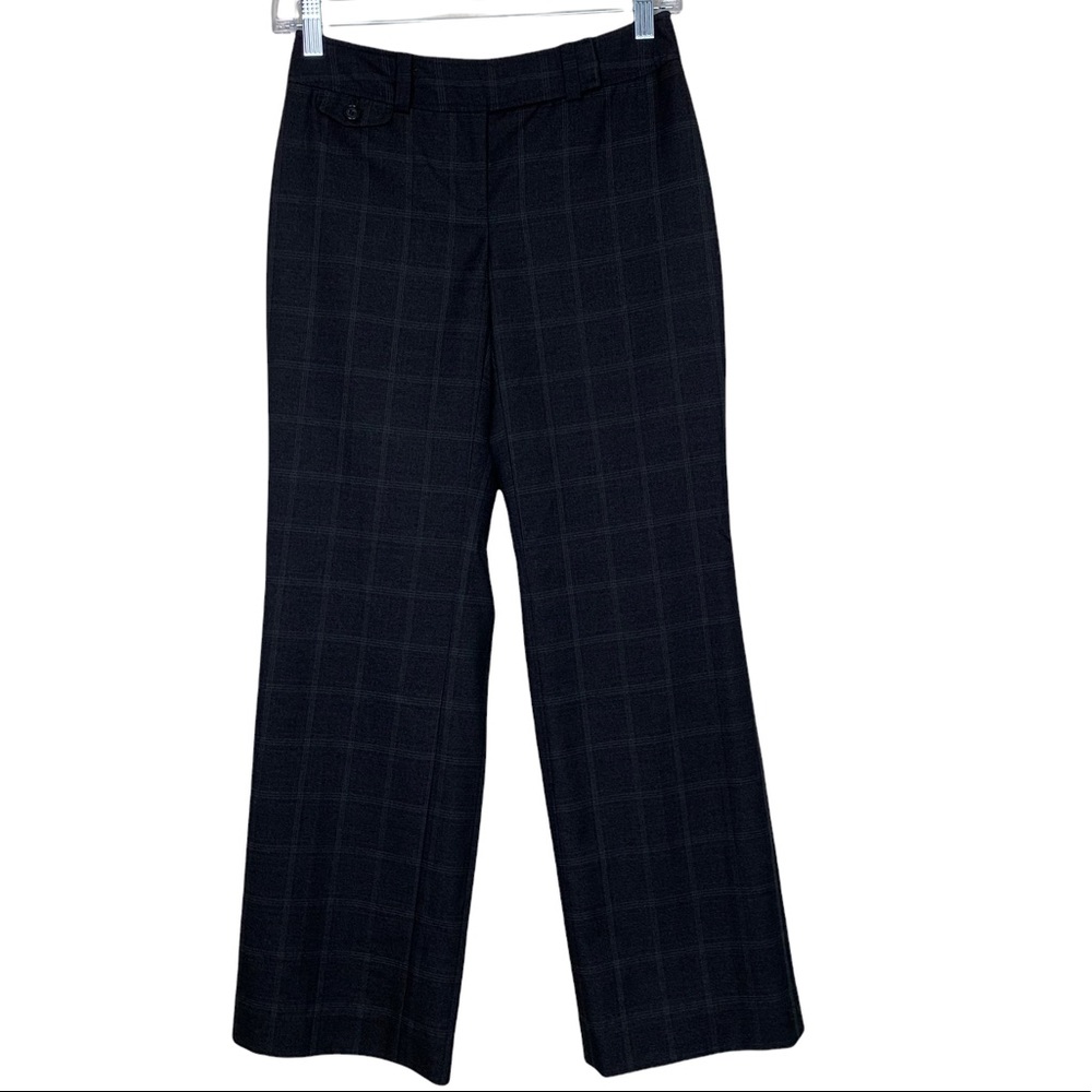 Ann Taylor Curvy Fit Gray Plaid Trouser Career Business Slacks Pants 00 Petite
